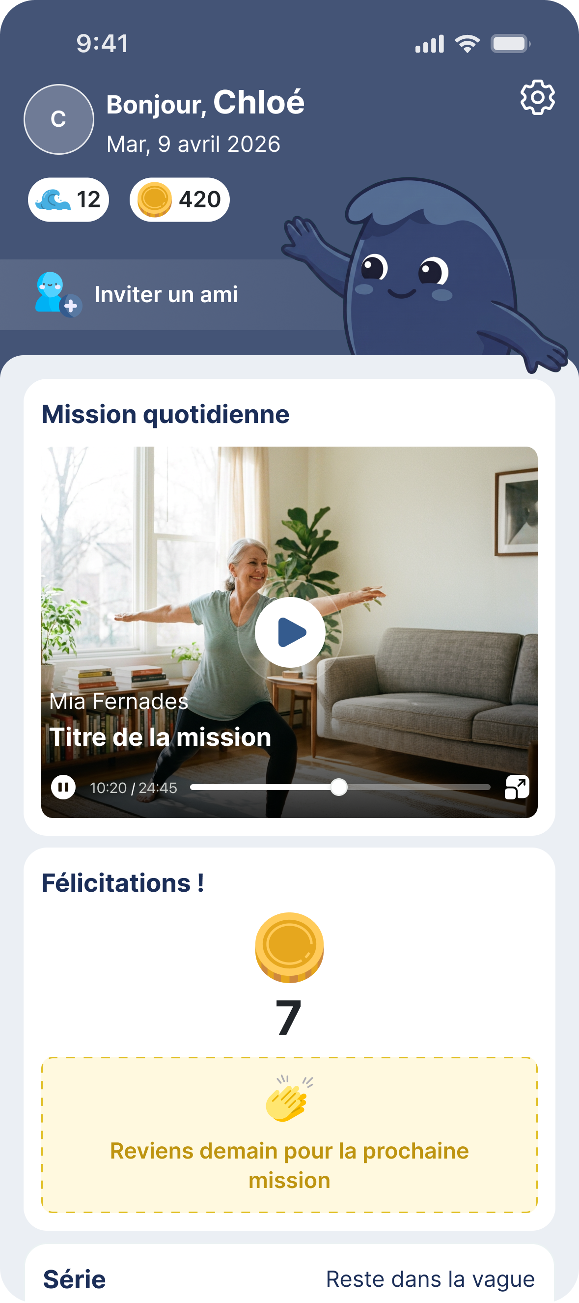 Écran Kapp présentant une mission quotidienne